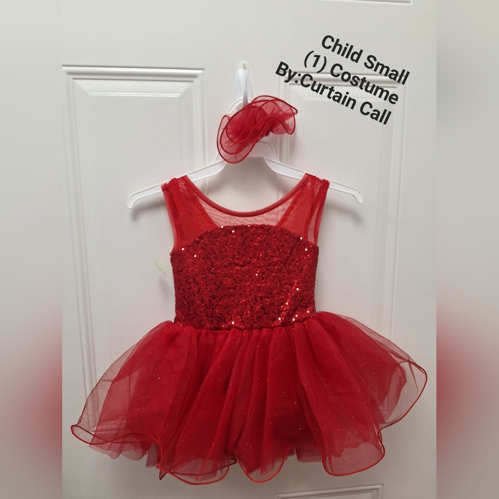 Curtain Call Sparkling Red Kids Dance Costume